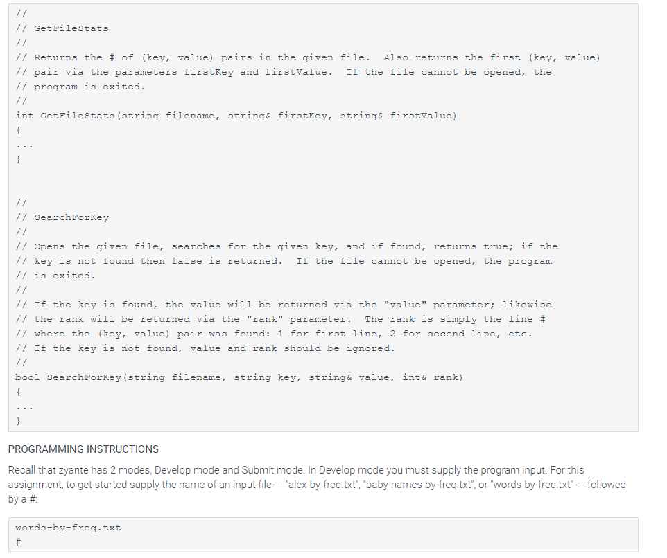 only add. the search.cpp corresponds with the main code given above and