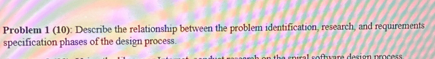  Problem 1(10): Describe the relationship between the problem identification, research, and