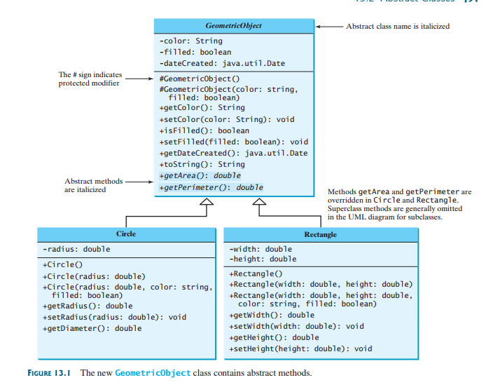 class for finding the larger of two Geometricobject objects. a test program