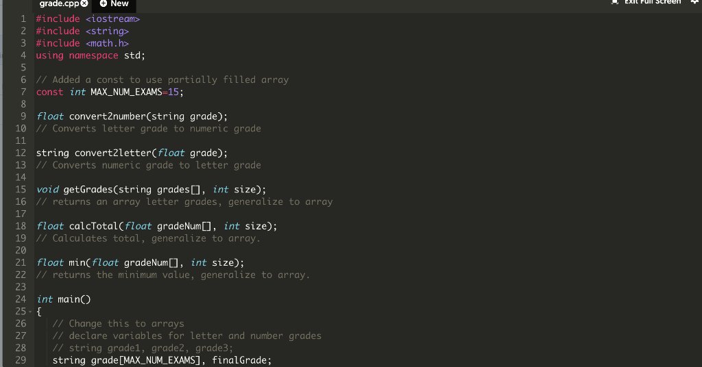  DEBUG THE CODE. THERES 3 ERRORS + New grade.cpp 1 #include