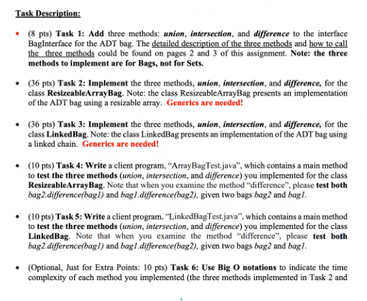 undefined In Java please Task Description: (8 pts) Task 1: Add three