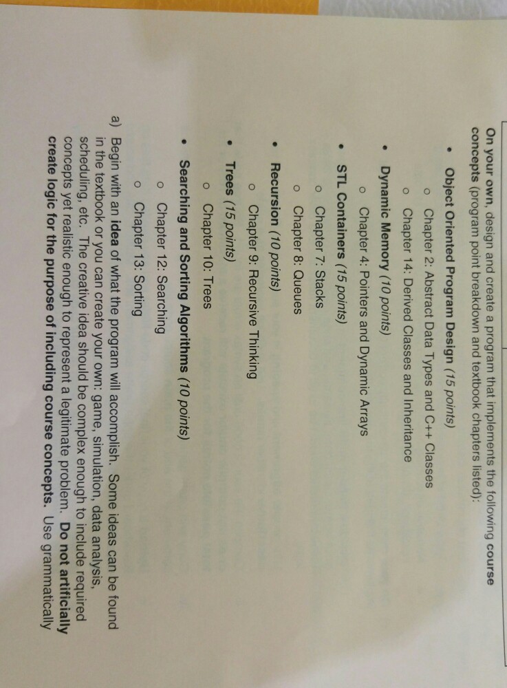 Using the book "Data Structures and Other Objects C++" Design and implement