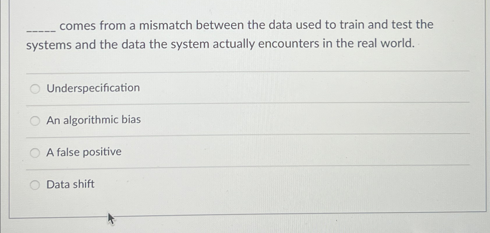  comes from a mismatch between the data used to train and