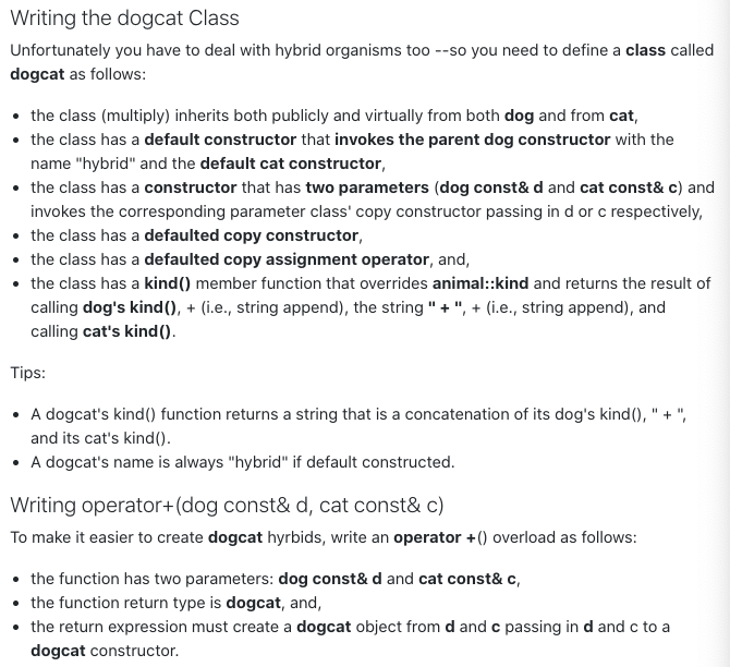 C++ Please help with the dogcat class Code: #include #include #include #include