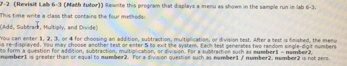  Please write in java and make sure to write a class