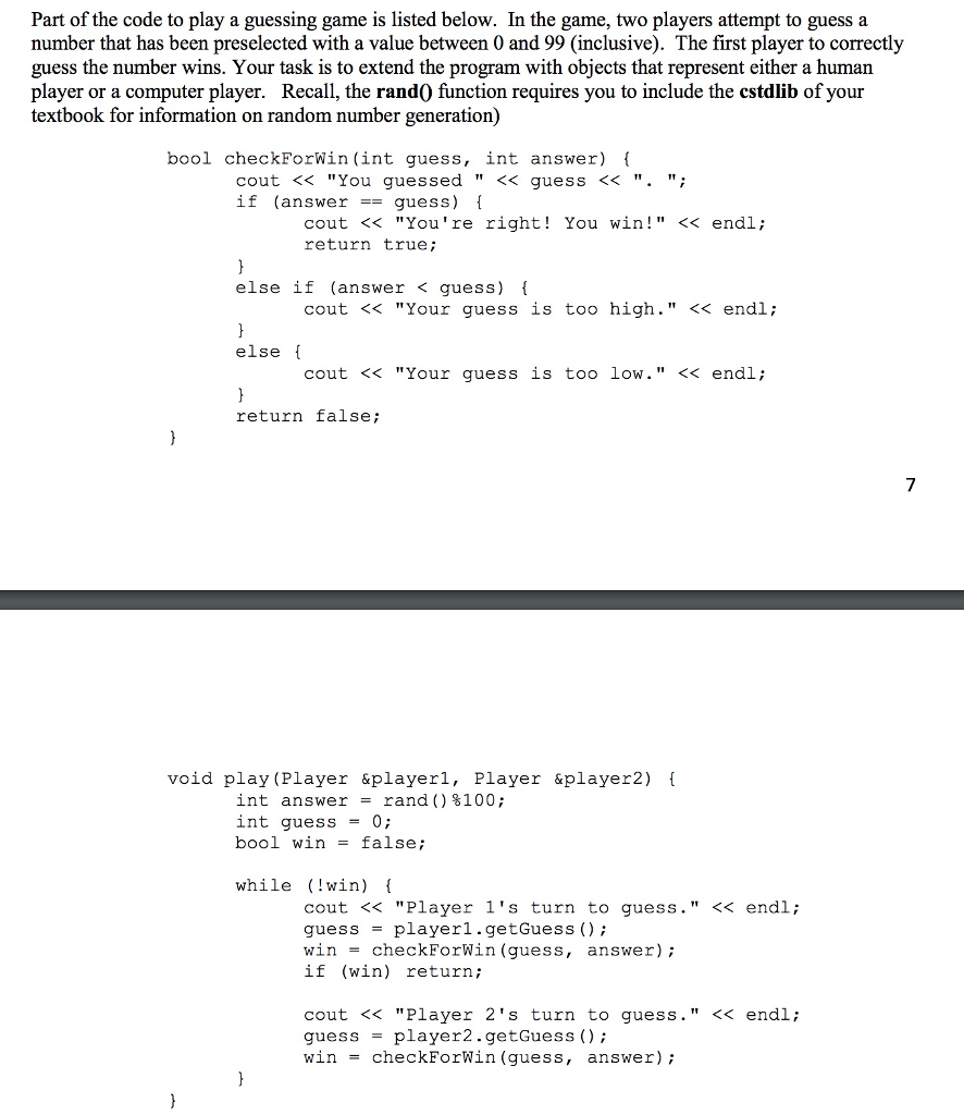 c++ program The code you might be use: if (answer == guess)