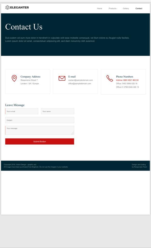 the example. ON ELEGANTER Home Products Gallery Contact Contact Us Duis autem