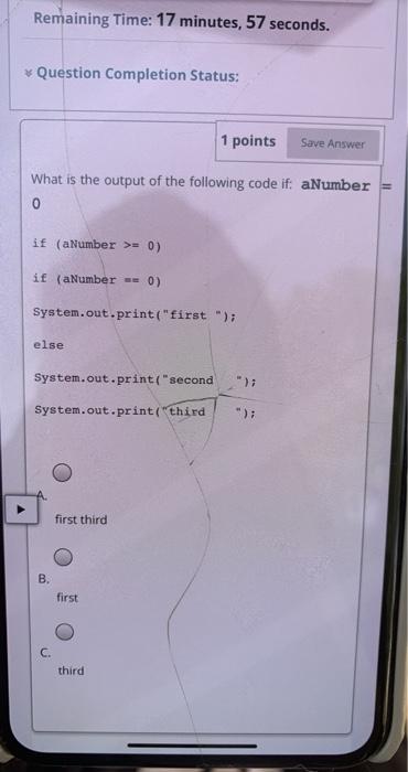 A Moving to another question will save this response. 1 points Save