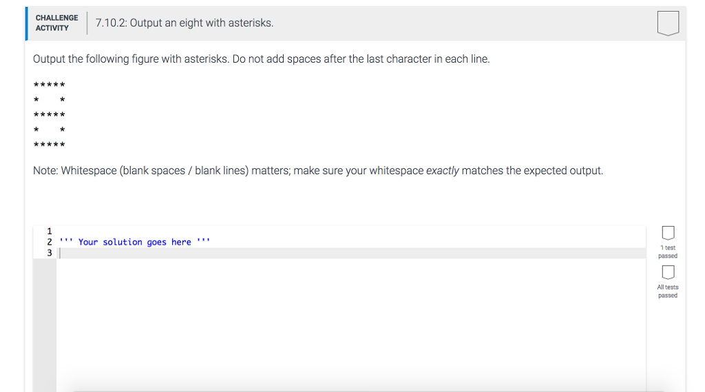 Question: I need help with this python code please!!! CHALLENGE ACTIVITY ACAVE7.10.2: