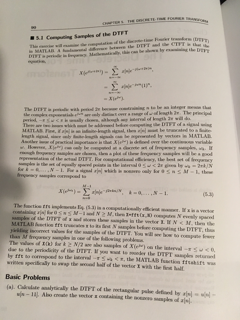 Need Help with A - E in matlab CHAPTER 5. THE DISCRETE-TIME