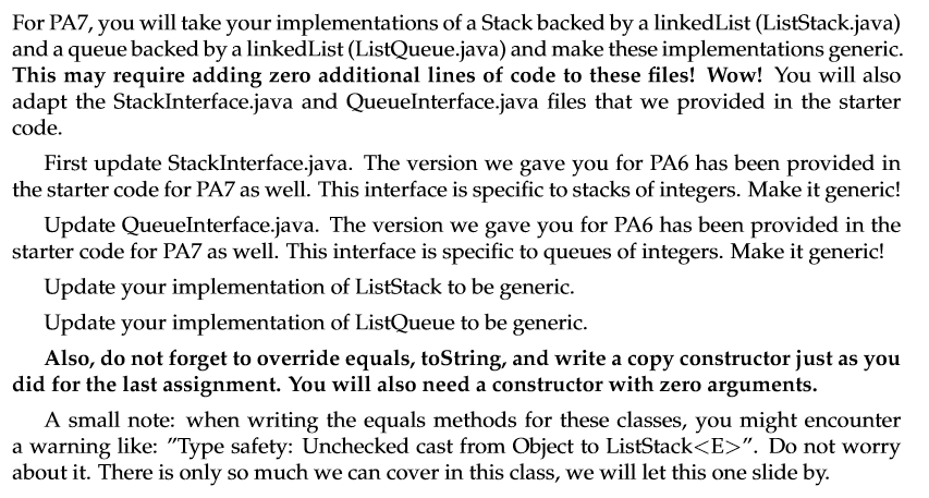 Java code please, you need to write four class, StackInterface.java - generic