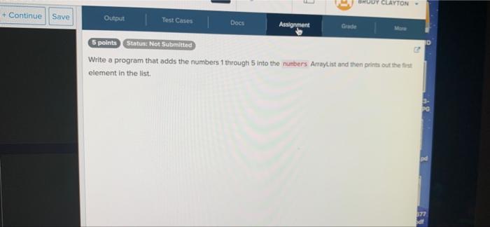 1. import java.util.ArrayList; 2 3 public class Numbers 4- { 5 public
