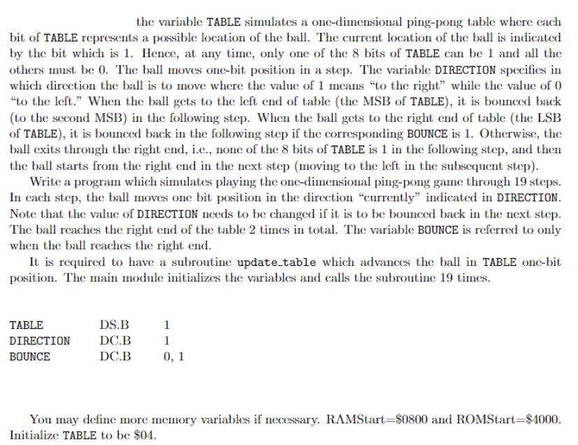  Microcontroller mc9s12c32 assembly language code warrior freescale the variable TABLE simulates