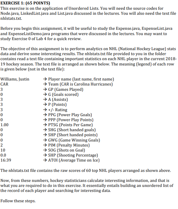  EXERCISE 1: (65 POINTS) This exercise is on the application of