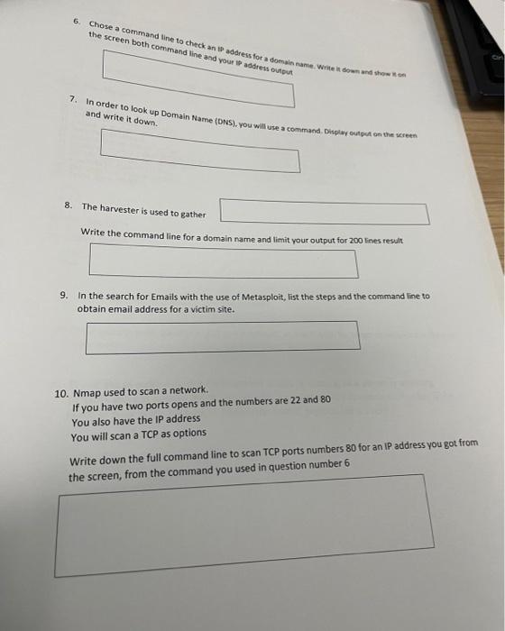  i need full solution please .. 6 Chose a command me