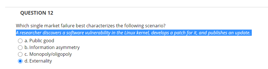 O True O False QUESTION 4 Match the following scenarios to the