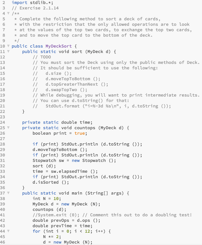 In java please do the following: Yes you may change isSorted 2