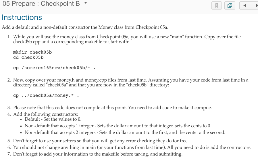 05 Prepare : Checkpoint B Instructions Add a default and a