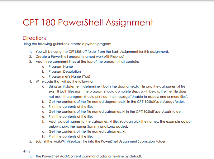 CPT 180: Shell Scripting I need some help/tutor on how to begin