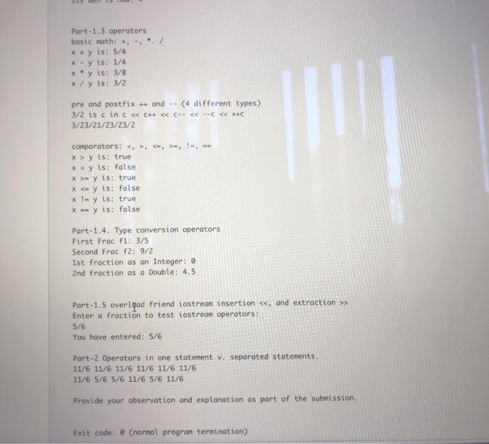 Frac members defined to get you started. Please follow the TODO List