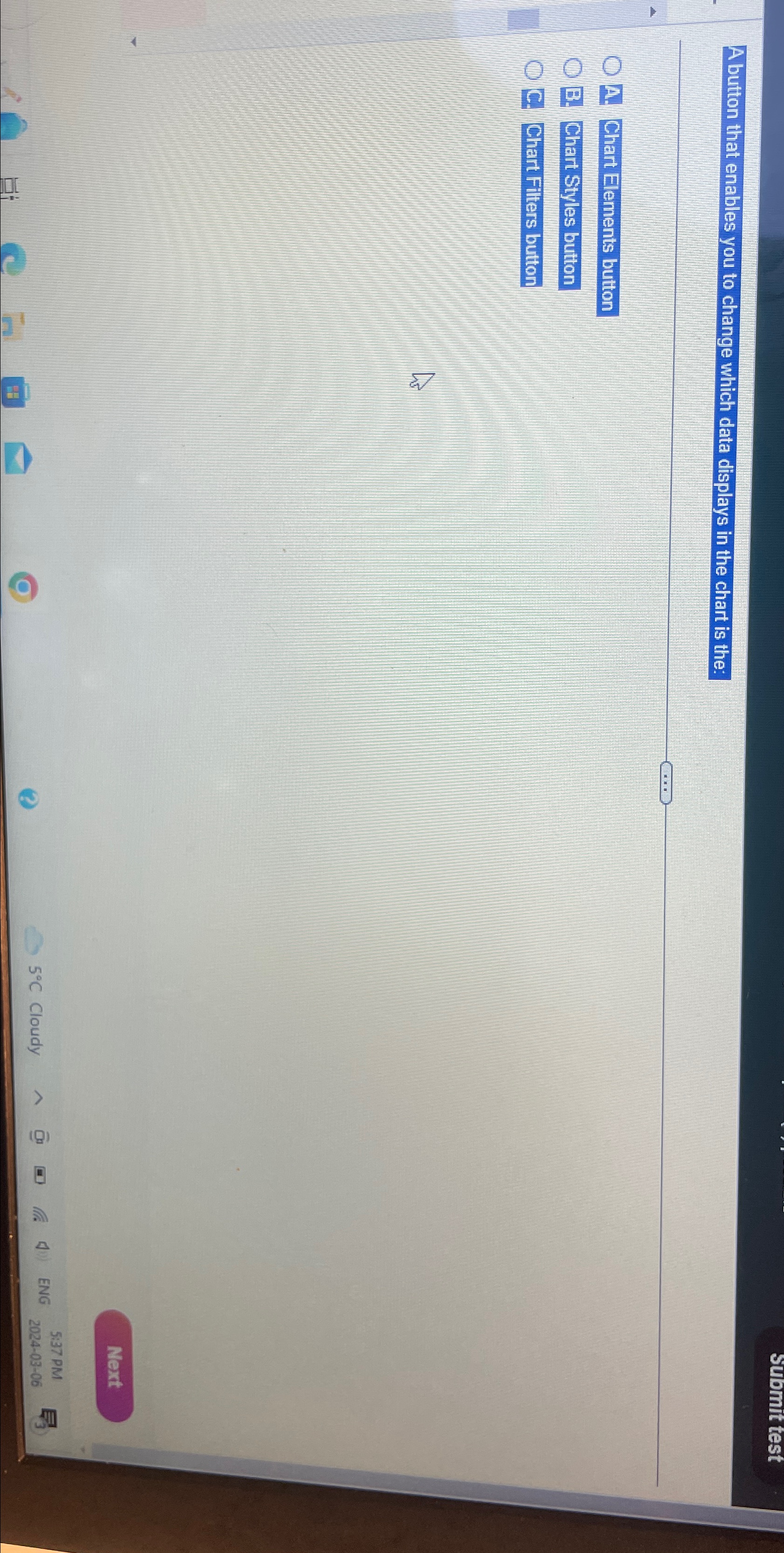  A button that enables you to change which data displays in