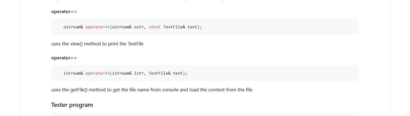 (containing the implementation of only one class), the TextFile module contains two