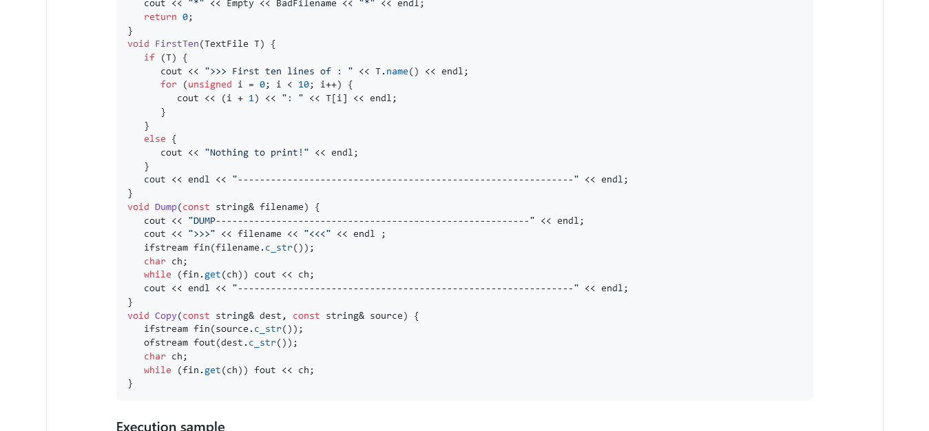 a text file. The TextFile encapsulates a text file on the hard