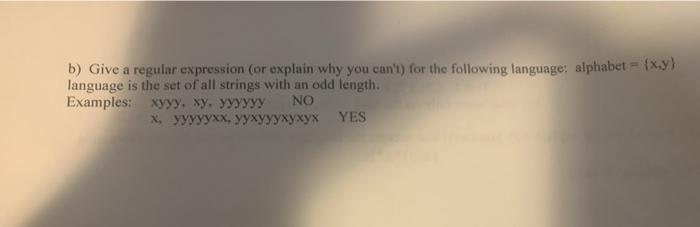 Assignment from Compiler Construction b) Give a regular expression (or explain why
