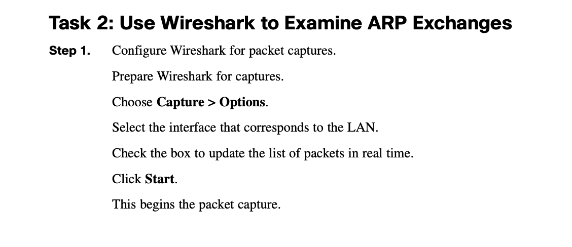 based on the steps using wireshark solve the questions below Task 2:
