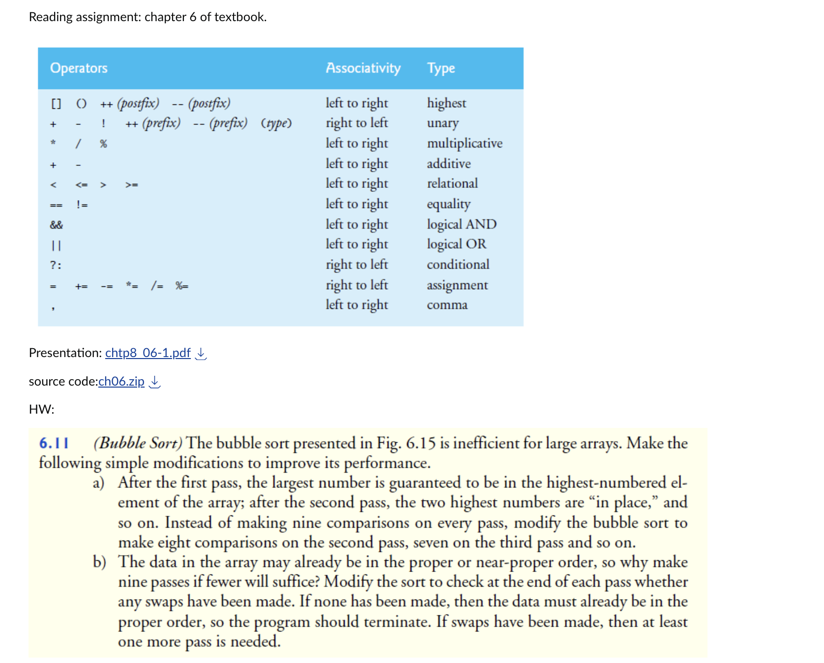  6.II (Bubble Sort) The bubble sort presented in Fig. 6.15 is