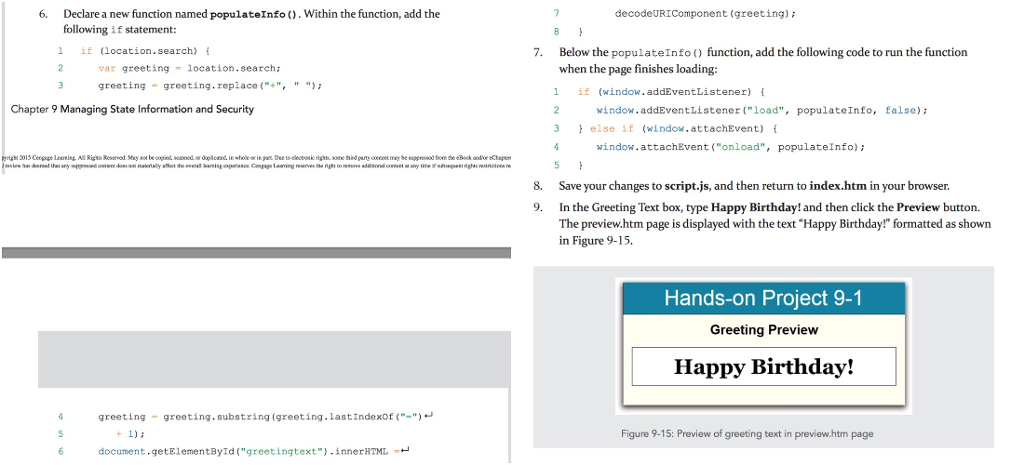 in the following javascript code follow the directions in the text and