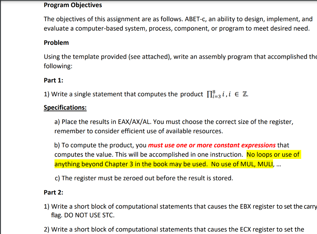 IMMEDIATE ASSEMBLY LANGUAGE HELP!!! Please Read the problem carefully and understand it!!