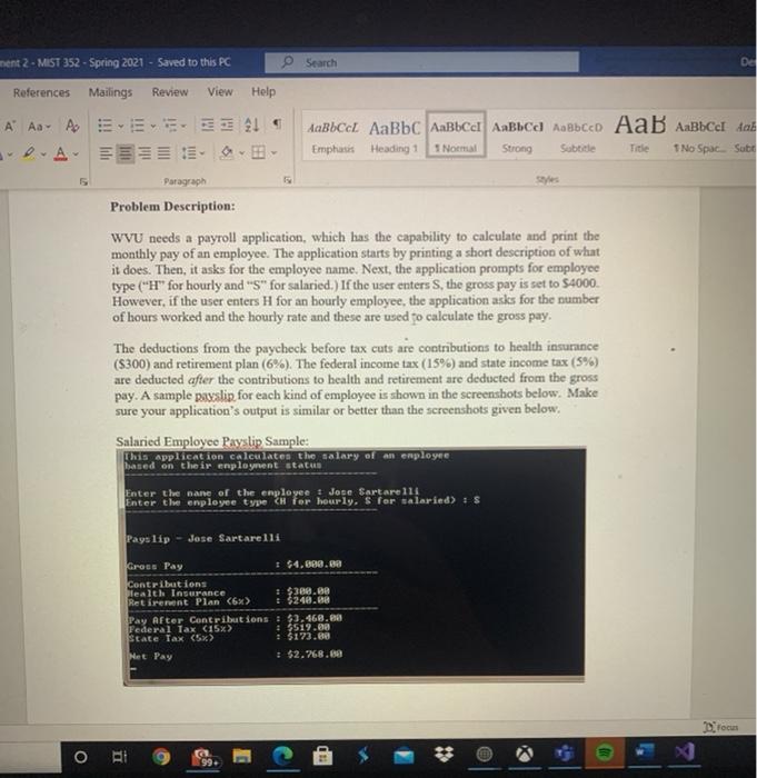  ment 2- MIST 352 - Spring 2021 - Saved to this