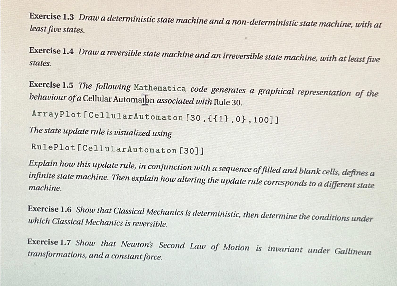  Exercise 1.3 Draw a deterministic state machine and a non-deterministic state