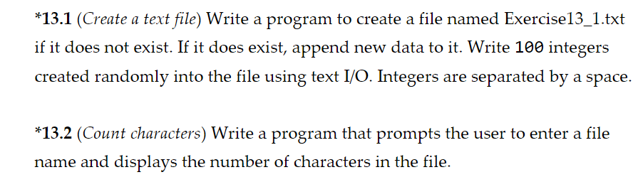  *13.1(Create a text file) Write a program to create a file