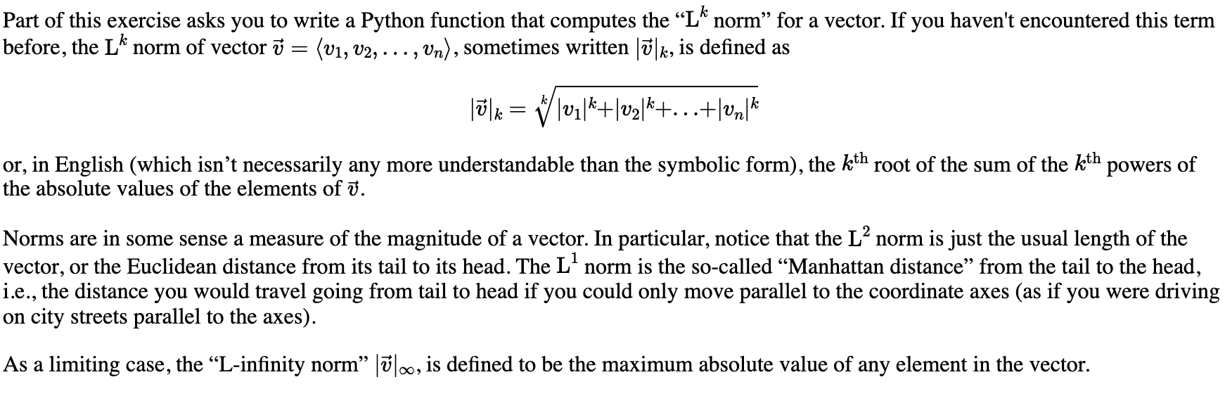 a list. This function takes a list, V and a positive integer