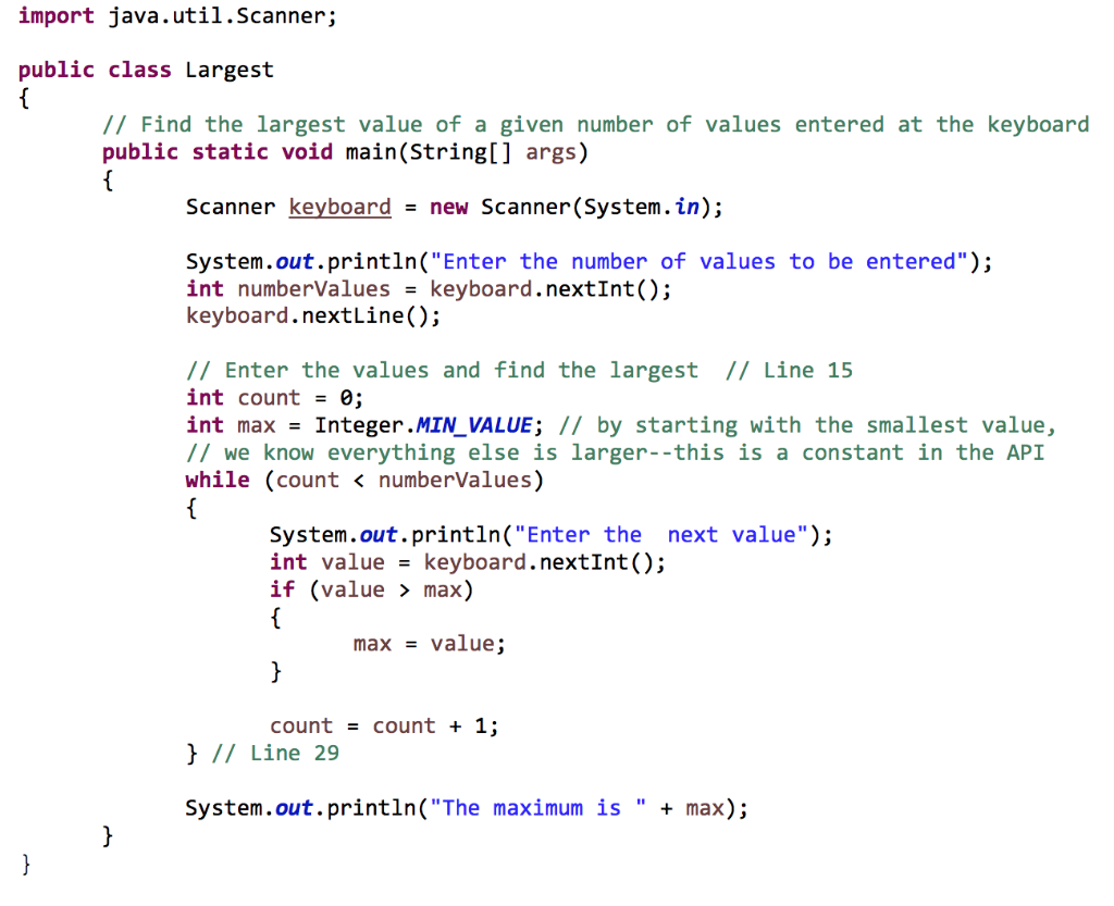 [JAVA] The program below takes a given number of integers entered from