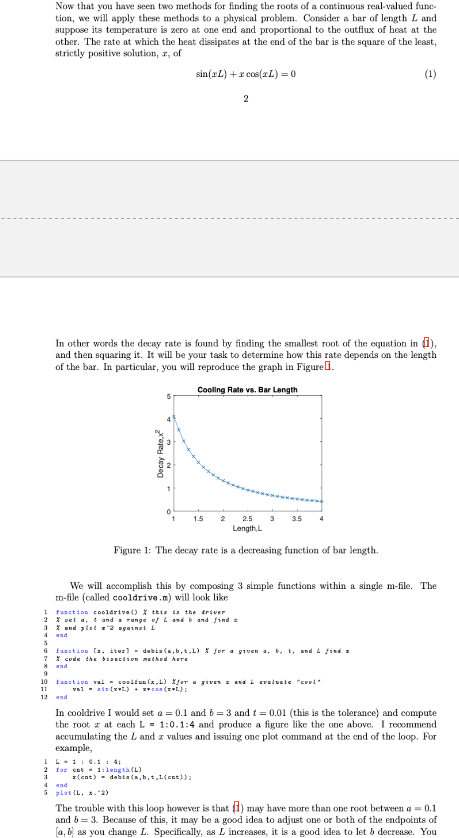Produce a code that uses the bisection method to reproduce the image
