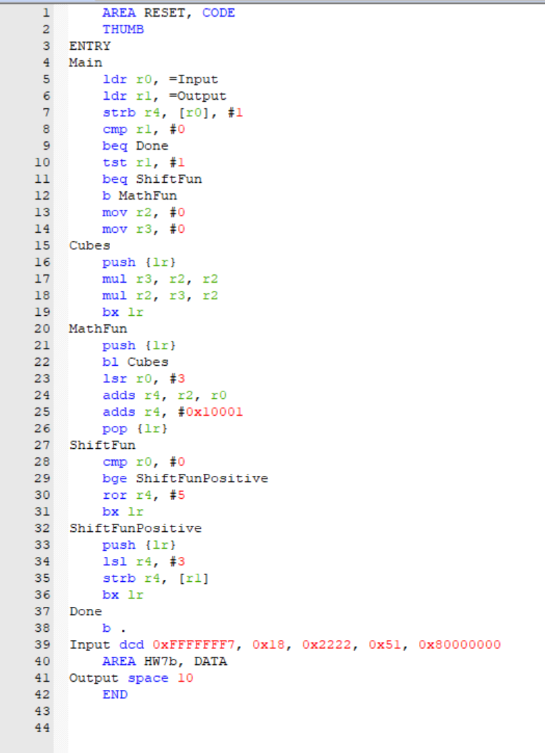  Need help with coding assignment in uVision using ARM assembly. The