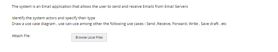 use include and extend and uses The system is an Email application