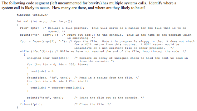  The following code segment (left uncommented for brevity) has multiple systems