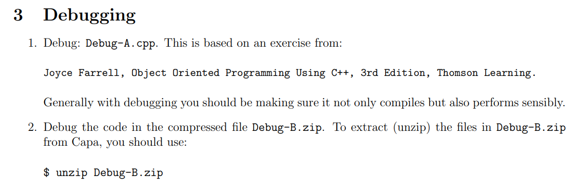 Please write the project in C++ Debug- A #include using namespace std;