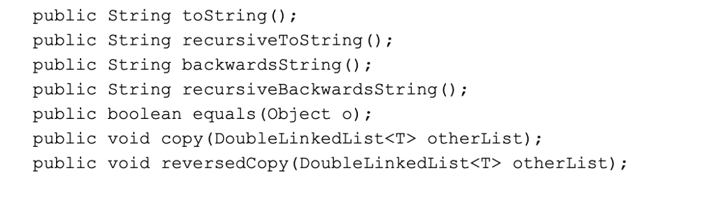class DoubleLinkedList implements DoubleLinkedListADT I //Double linked st node class public class