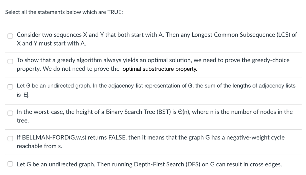 Select all the statements below which are TRUE: Consider two sequences