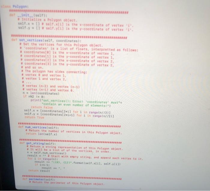 supplied methods set_vertices, num_vertices, get_string to see how this class represents a