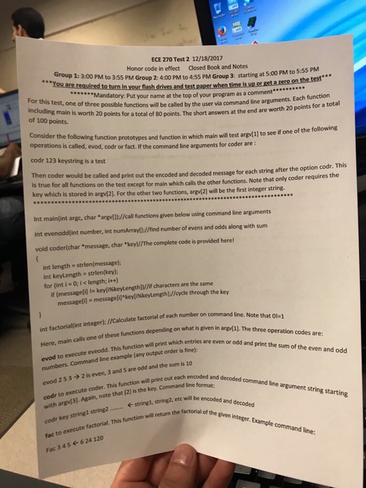 Honor code in effect Closed Book and Notes Group 1: 300 PM