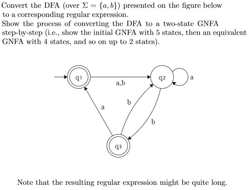  Convert the DFA (over sigma = {a, b}) presented on the