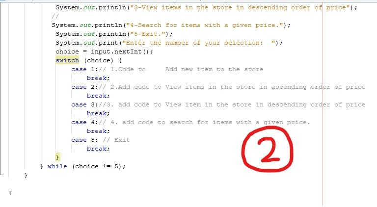 numbers Task 2: The online store system should enable the user to