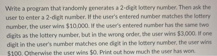 in python w comments! use ifs, elifs, no loops Write a program