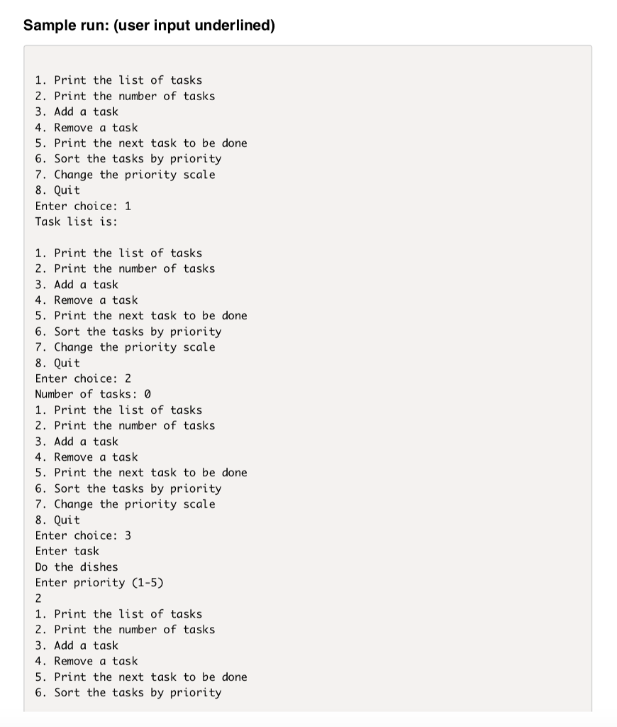 Task.java o TaskList in source file TaskList.java o TaskDriver in source file